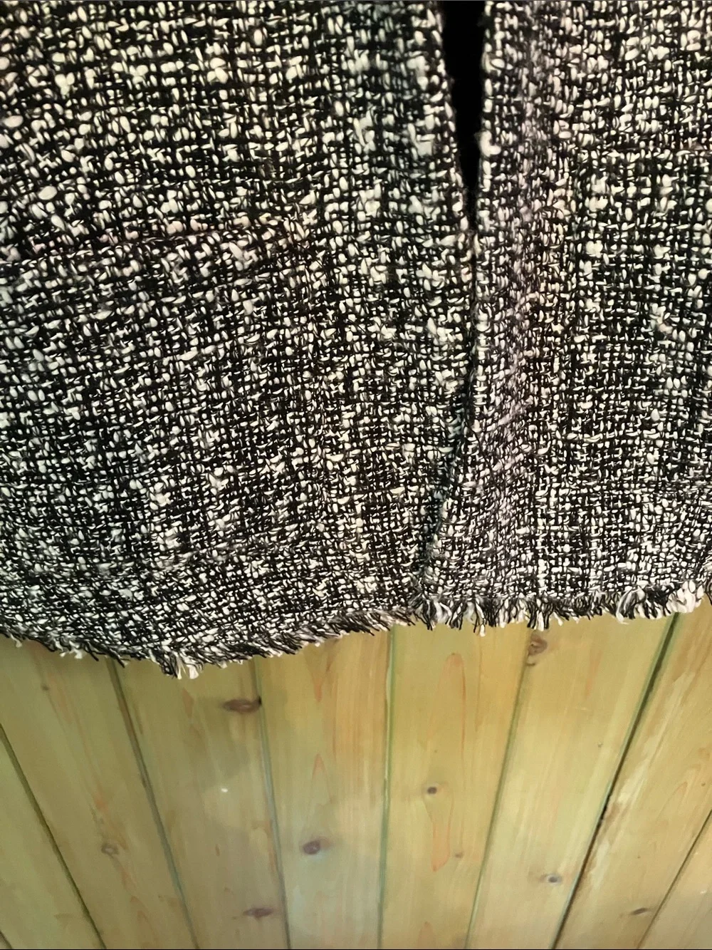 Adrienne Vittadini Women’s Sz L Black & White Tweed Pattern Open Front Jacket